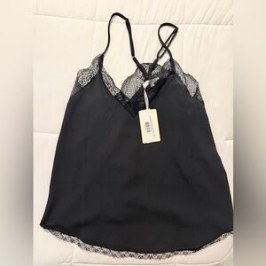 LA MIEL Black Lace Detail Top